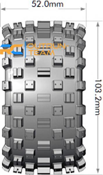 LR-T3273SBCM Louise RC - ST-ROCK - 1-10 Stadium Truck --Inhalt: 2 Reifen-- Fertig Verklebt - Sport - Felgen 2.8 Schwarz-Chrom - Hex 14mm - L-T3273SBCM