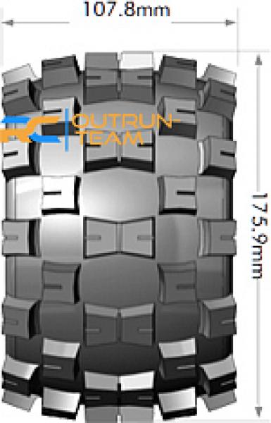 LR-T3276C Louise RC - MT-MCROSS - 1-8 Monster Truck --Inhalt: 2 Reifen-- Fertig Verklebt - Sport - Felgen 3.8 Chrom - 0-Offset - Hex 17mm - L-T3276C