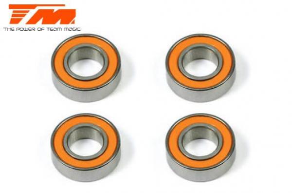 TM150816O Kugellagern - metrisch -  8x16x5mm Gummidichtung Orange (4 Stk.)