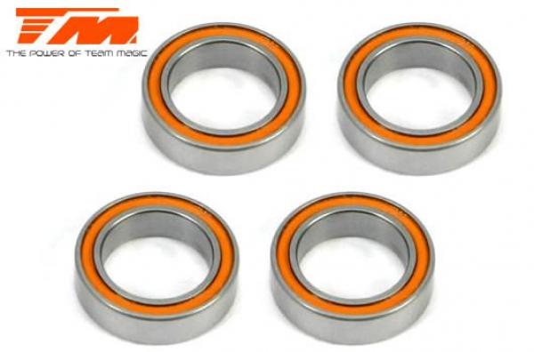 TM151015O Kugellagern - metrisch - 10x15x4mm Gummidichtung Orange (4 Stk.)