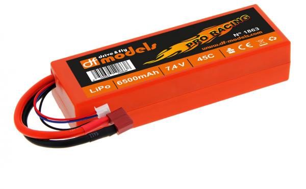 DF1863 Lipo 7,4 Volt - 2S 7,4 Volt - 6500mAh - 45C - eckig